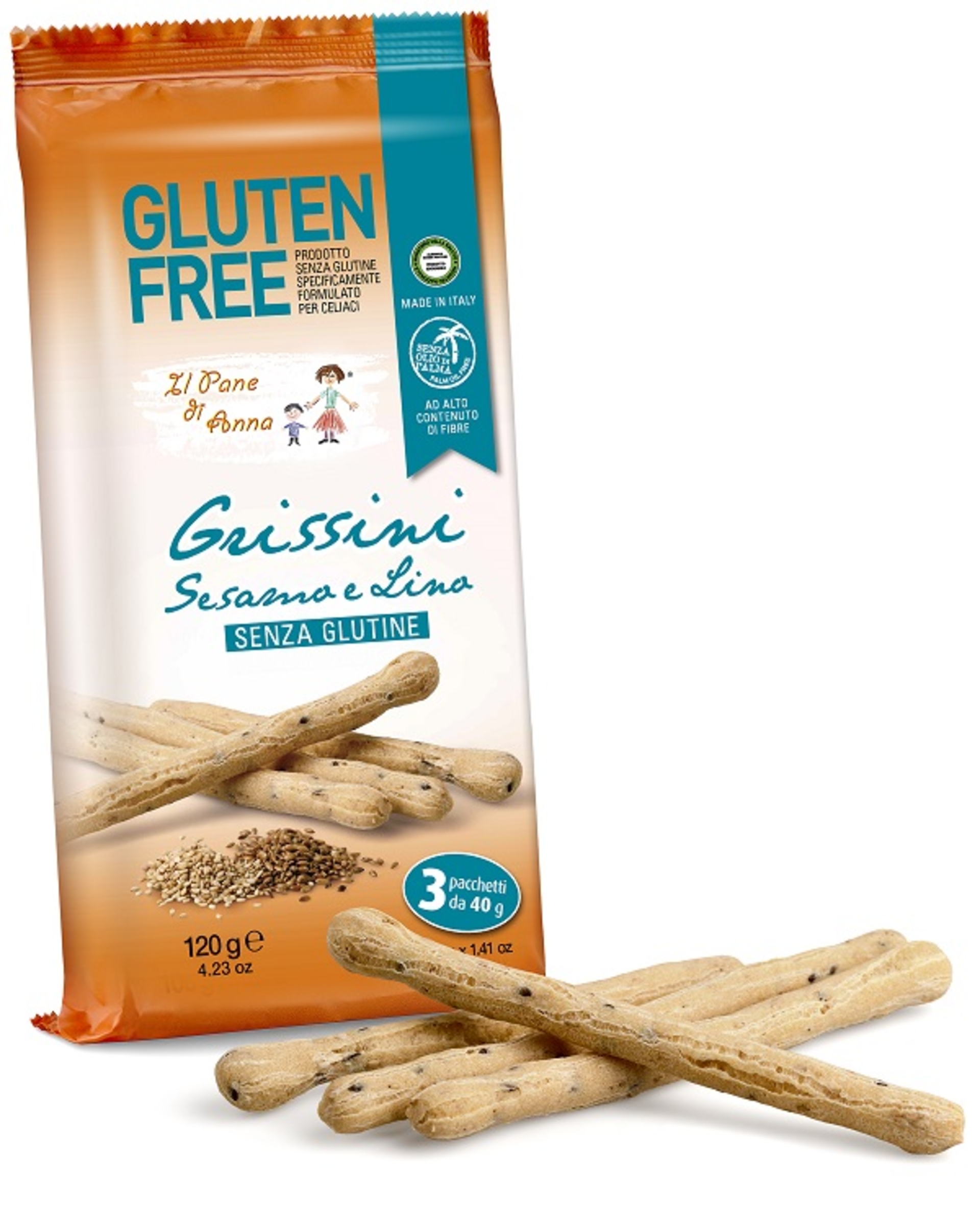 PANE ANNA GRISSINI SE/LI 3X40G